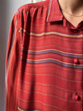 Camicia di seta rossa a righe