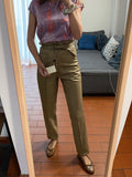 Pantaloni di pelle a vita alta