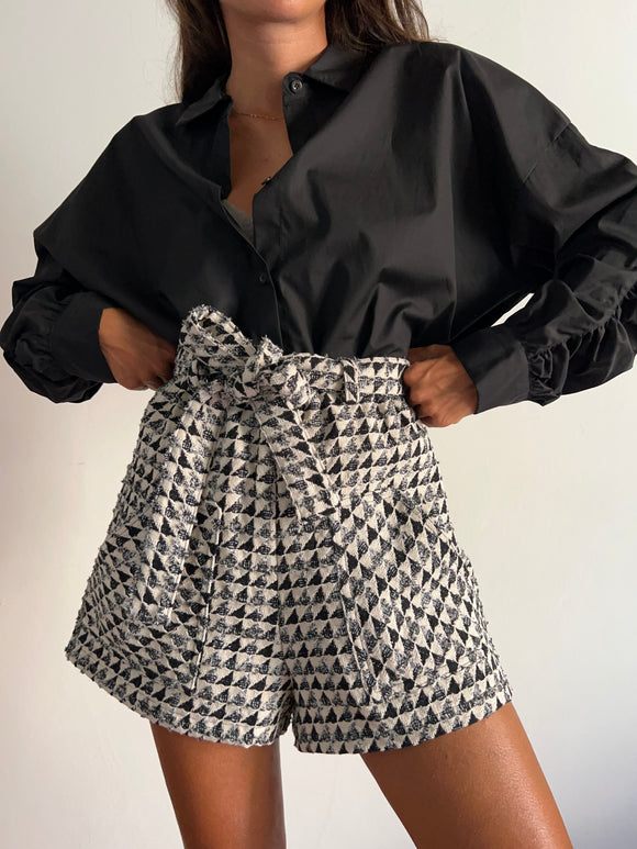 PRE ORDINE • Pantaloncino tweed triangoli
