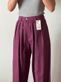 Pantaloni taglio maschile prugna