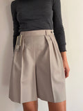 Bermuda con pince beige