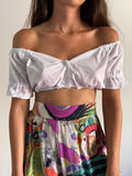 Camicia bianca crop off shoulders