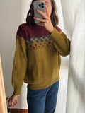 Maglione senape e bordeaux