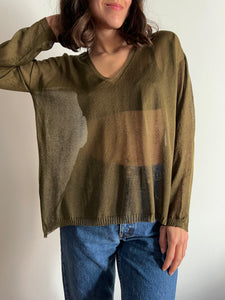 Maglione squadrato verde