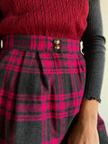 Pantaloncino tartan grigio e fuxia