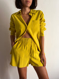 Pantaloncino cupro giallo