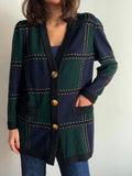 Cardigan verde e blu