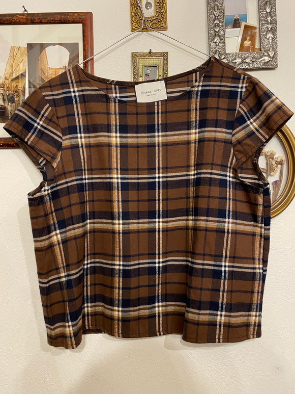 Maglietta tartan marrone