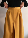Gonna pantalone gialla di lana
