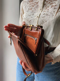 Borsa marrone a clip