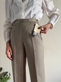 Pantalone di lana beige