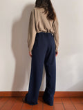 Pantaloni in maglia di lana blu