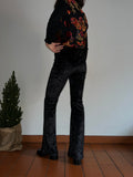Pantalone a zampa ciniglia nero