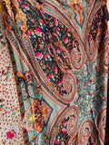 Maxi foulard di seta paisley azzurro