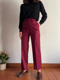 Pantalone di lana bordeaux