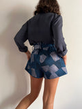 Pantaloncino jacquard blu