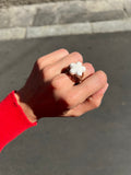 Anello fiore bianco M
