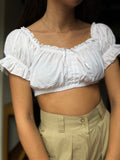 Camicia bianca crop off shoulders