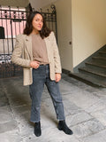 Blazer pied de poule con rosa