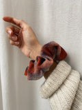 Scrunchie tartan ruggine