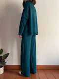 Pantalone lana merino ottanio