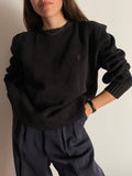 Maglione Ralph Lauren nero con stemma viola