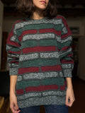Maglione grigio-verde-mattone
