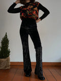 Pantalone a zampa ciniglia nero