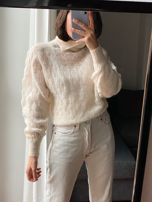 Maglione bianco in mohair