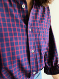 Camicia Gilbi blu a quadretti bordeaux