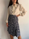 Gonna di seta blu paisley