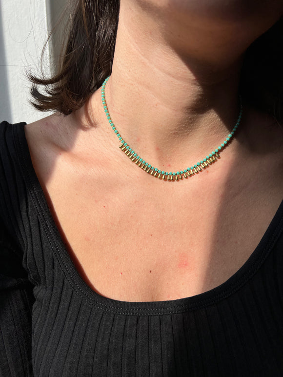 Collana ciondoli a goccia turchese
