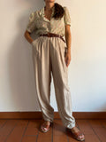 Pantaloni beige di seta