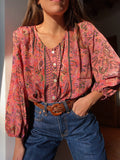 Camicia indiana rosa e nera