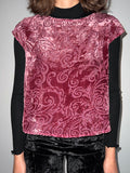 Maglietta velluto devoré rosa scuro
