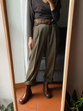 Pantalone maschile di lana verde-marrone