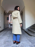 Cappotto bicolor con cintura