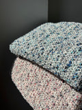 Maglione crochet mélange azzurro