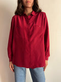 Camicia seta bordeaux