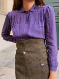 Camicia viola a righine colorate