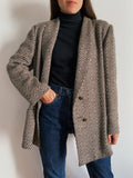 Blazer lungo marrone spigato
