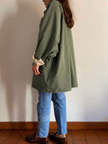 Trench double-face verde e beige