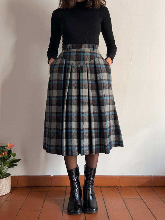 Gonna midi tartan