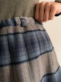 Gonna a pieghe tartan azzurra