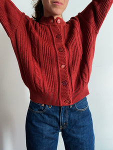 Cardigan corto bordeaux