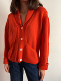 Cardigan arancione pura lana