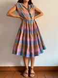 Abito tartan colori pastello
