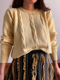 Maglione intrecciato giallino