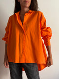 PRE ORDINE • Camicia oversize con manica arricciata arancione