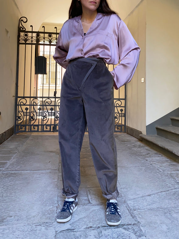 Pantaloni velluto grigi